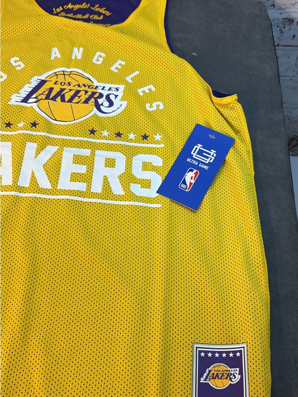 NBA Los Angeles Purple & Yellow Mesh Team Jersey - Picture 5 of 12
